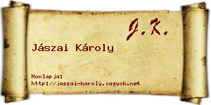 Jászai Károly névjegykártya