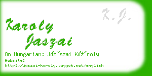 karoly jaszai business card